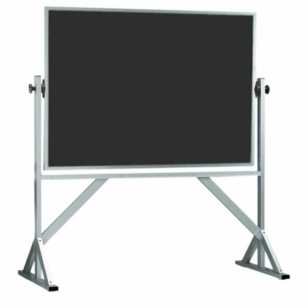 Aarco BA-311SG 42in x 18in Black Aluminum A-Frame Sign Board with Green Write-On Porcelain Chalk Board 116BA311SG